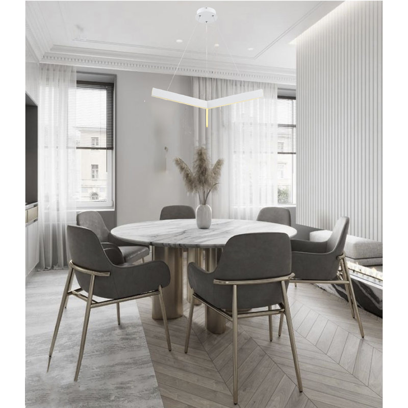 3-Light White LED Chandelier With Acrylic Diffusers, White