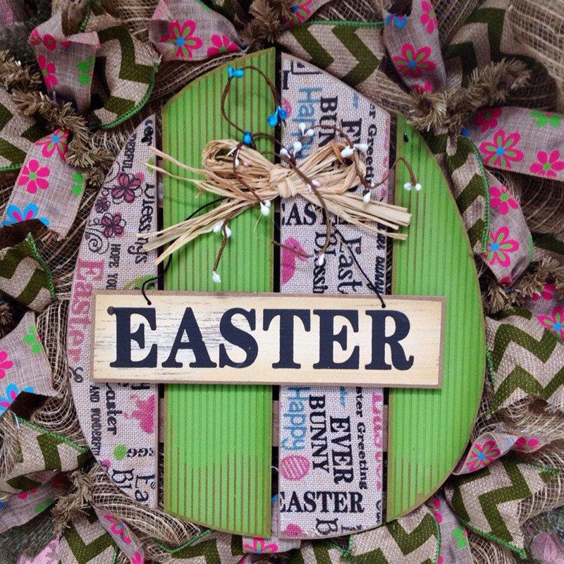 Easter Egg Wreath Burlap