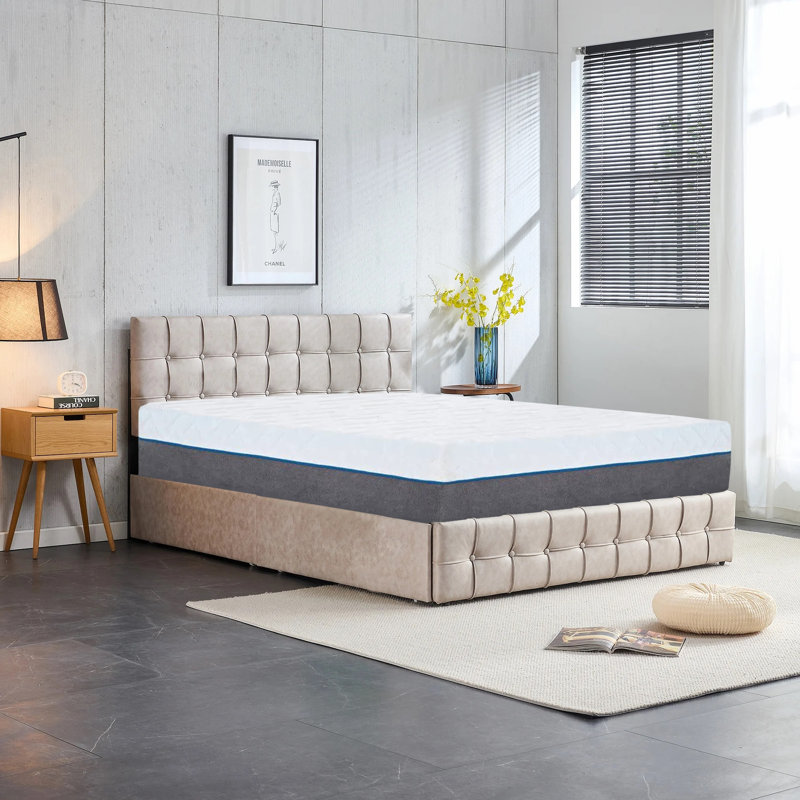 Matelas moelleux en mousse à mémoire de forme de 12 po Polla, technologie de refroidissement, évacuation de l'humidité, respirant