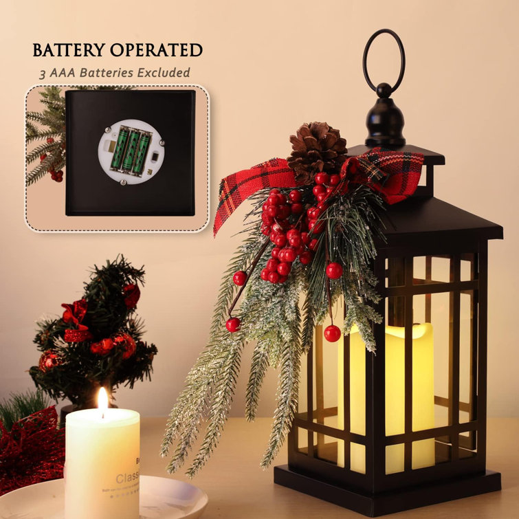 Led Vintage Lantern Decorative Indoor Outdoor Christmas Decorations Camping  Lantern Battery Operated Hanging Lanterns Flicker Flame Lamp with Remote