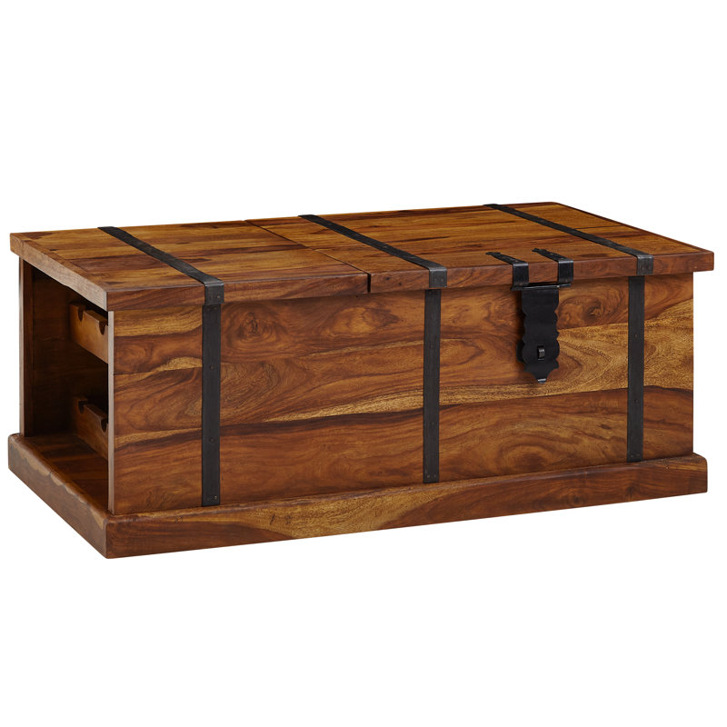 Timur Solid Wood Solid Coffee Table with Storage