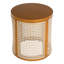 Table de bout ronde de 15,70 po, table d'appoint tissée creuse, petite table de chevet en bois d'hévéa, bureau à thé en rotin tissé, plateau de table rond en bois, bureau de décoration chic, assemblage facile, couleur noire-237618097