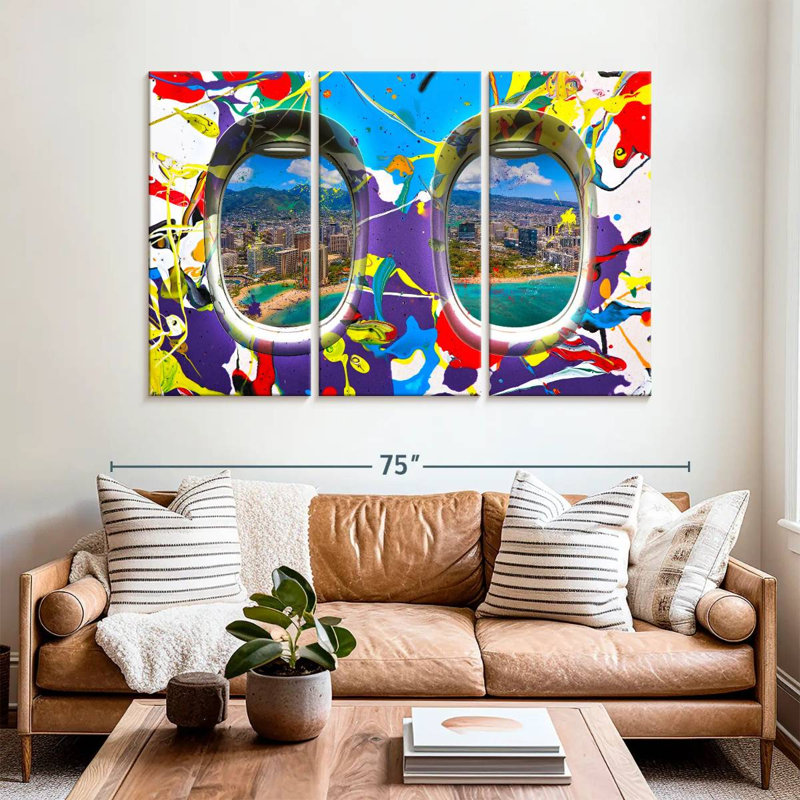 Mehar Abstract Airplane Window, 42" H x 65" W