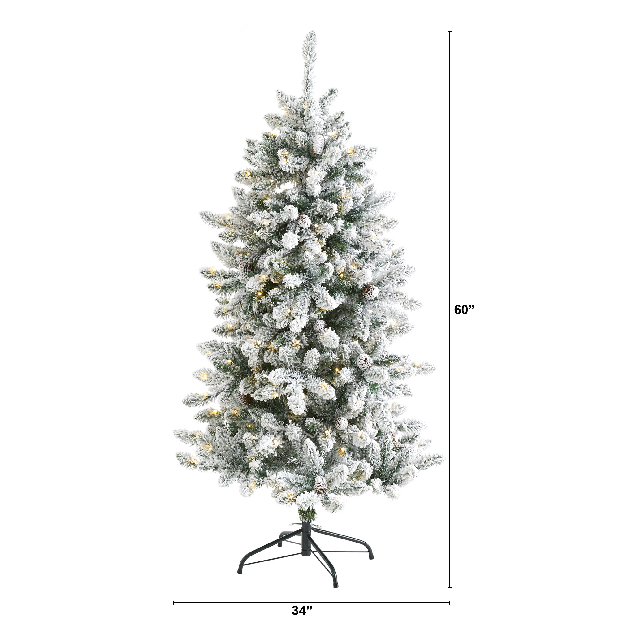 Lighted Artificial Fir Christmas Tree, 5' H