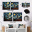 «Vangogh Astronauts Through Space I», ensemble de 2 carrés d'art mural en métal-1014648559