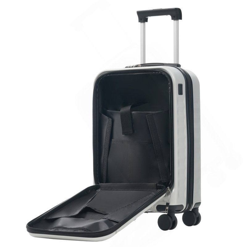 Ensemble de 3 valises à ouverture frontale, valise de transport rigide avec port USB, bagage extensible avec poignée à roulettes, verrou TSA