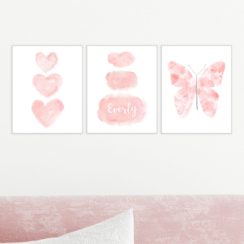 «Paulk Clouds and Butterfly Nursery», ensemble de 3 impressions sur papier, H 14 po x l 11 po x P 0,063 po
