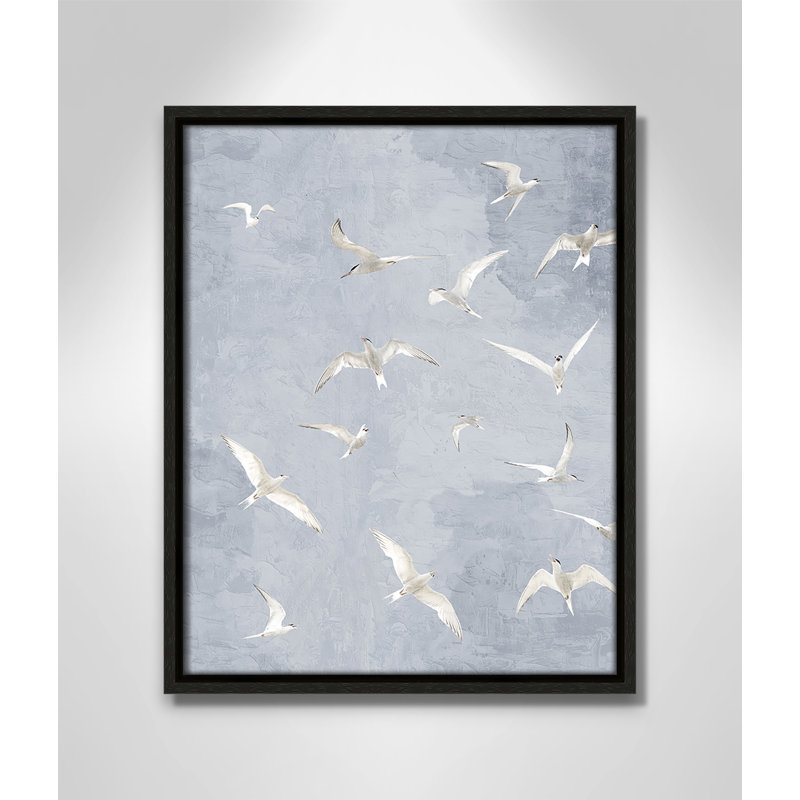 «Flight Flight», impression grise par Kimberly Allen, L 12,5 po x H 15,5 po, Flottant espresso