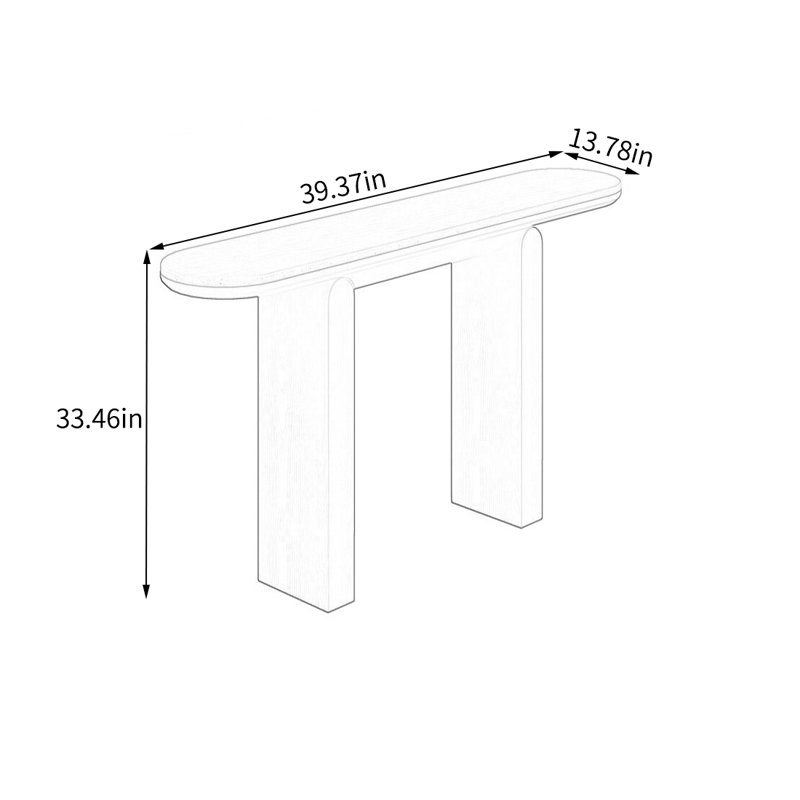 Console Modern Modern, H 33,46 po x l 39,37 po x P 13,78 po, Marron clair