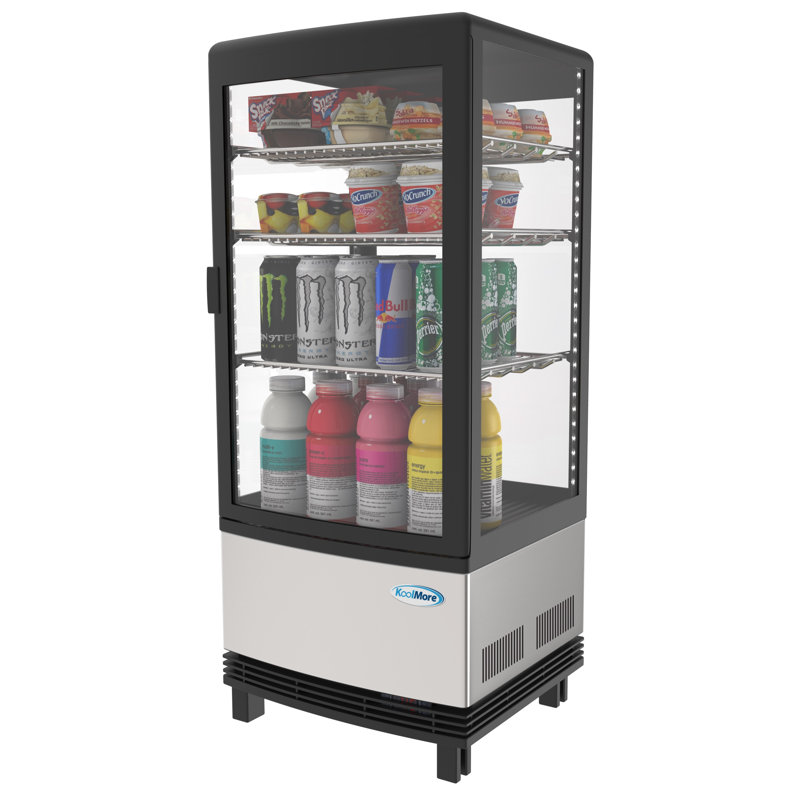 17 in. Black Countertop Display Refrigerator - 3 Cu Ft. CDCU-3C-BK, Black/Gray