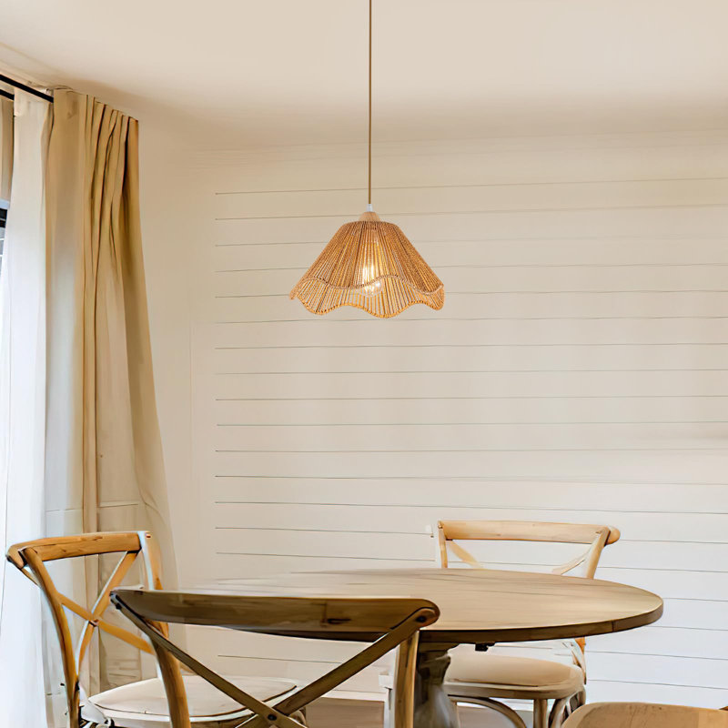 Luminaire suspendu en rotin Boho