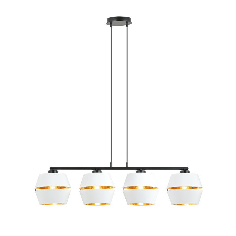Iesha 4 - Light Steel Pendant, White/Gold