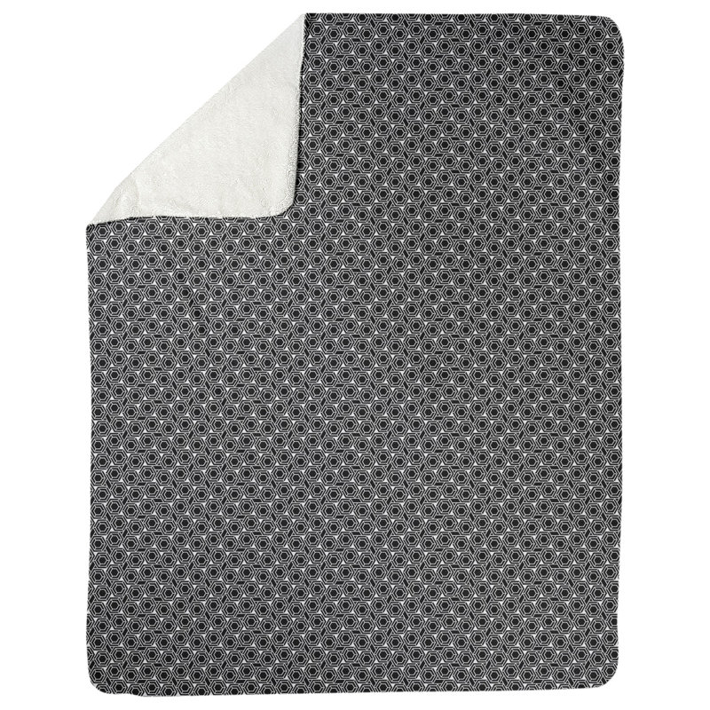 Couverture à treillis hexagonal Katelyn Elizabeth, l 52,5 po x L 62,5 po, Noir / blanc