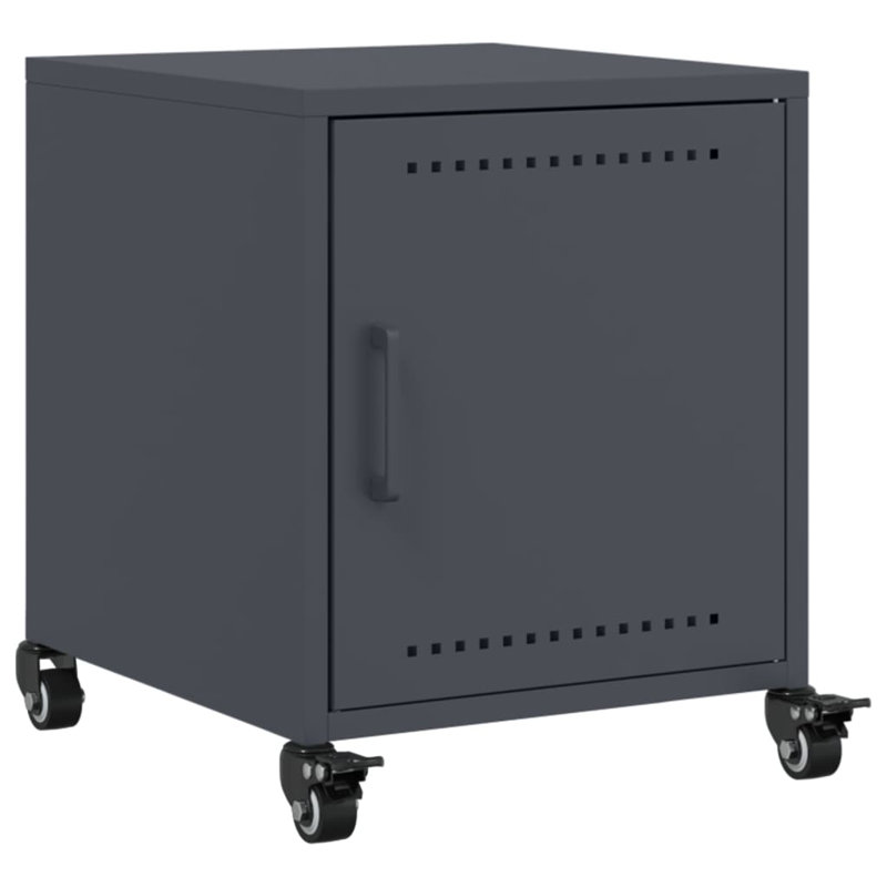 Preslei 36cm W Steel Bedside Table, Anthracite, Set of 2