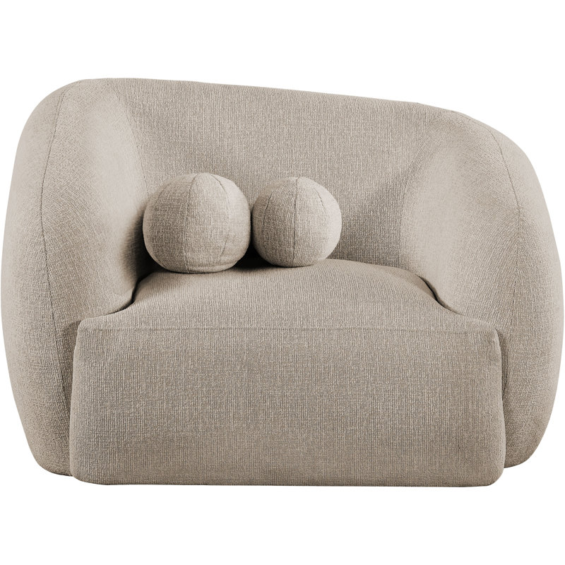 Chaise rembourrée Elowen, Tissu beige