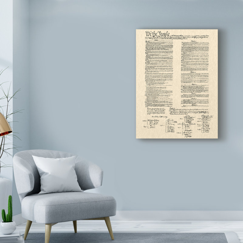 " Constitution Document " by Continental Congress, 32" H x 24" W x 2" D