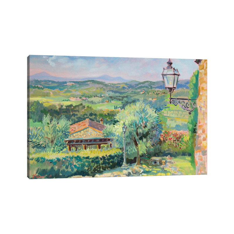 Morning In Tuscany by Katharina Valeeva - Wrapped Canvas Painting, 20.32 cm H x 30.48 cm W