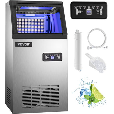 VEVOR 110 Lb. Daily Production Cube Clear Ice Freestanding Ice Maker