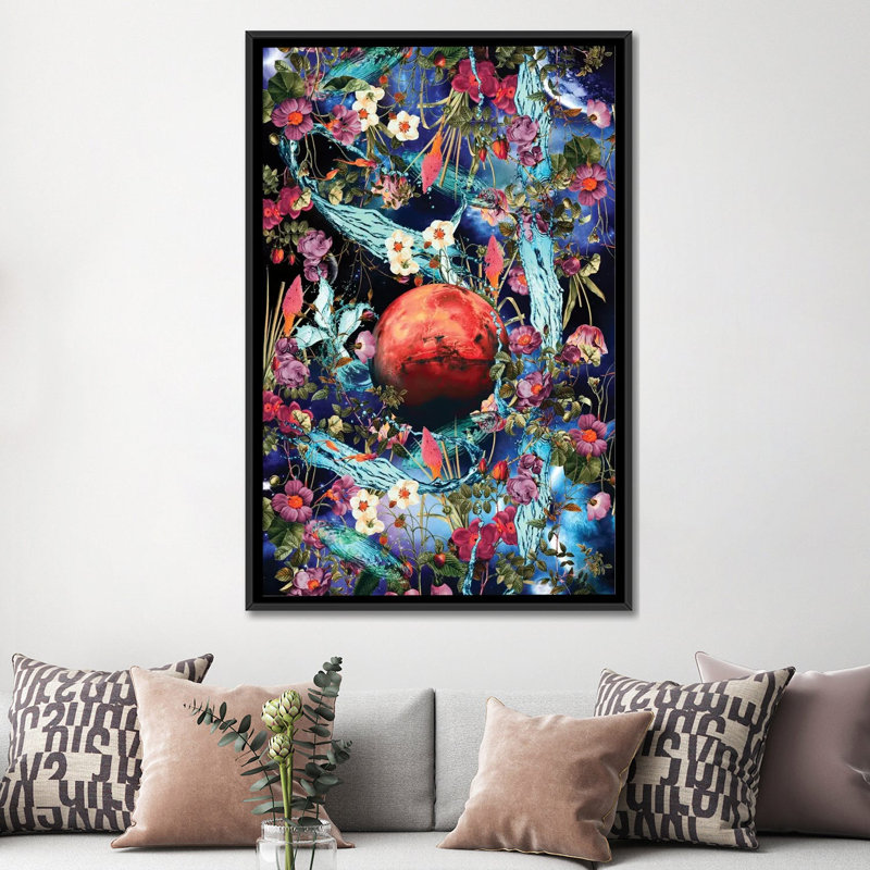 «Mars» par Burcu Korkmazyurek, impression sur toile tendue, H 60 po x l 40po x P 1,5 po, Toile avec cadre noir, Pas de tapis