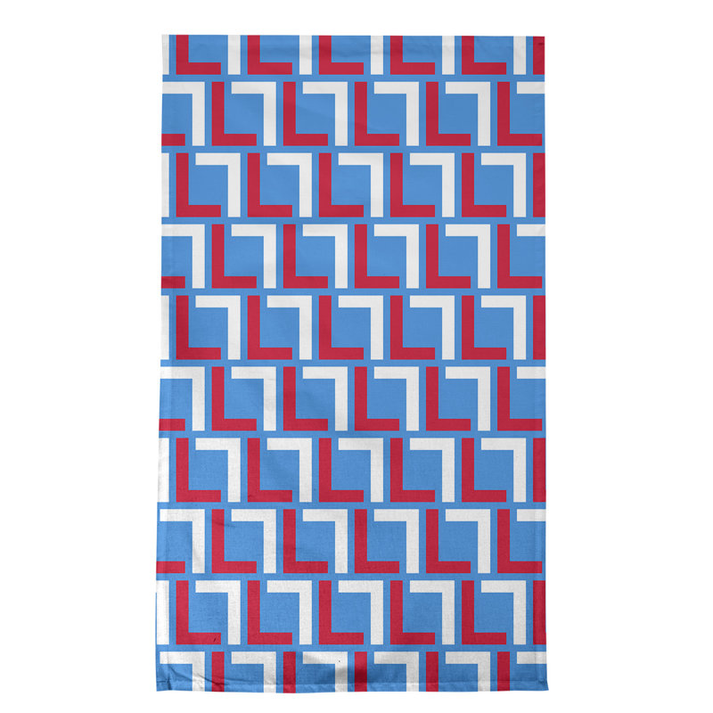 Torchon Houston Football, Bleu clair / rouge / blanc, Mélange de coton