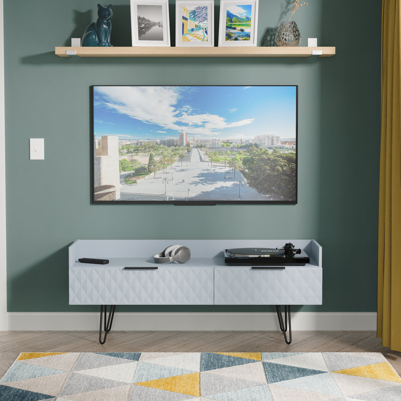 Tarkio 2 Drawer Coffee TV Unit, Blue