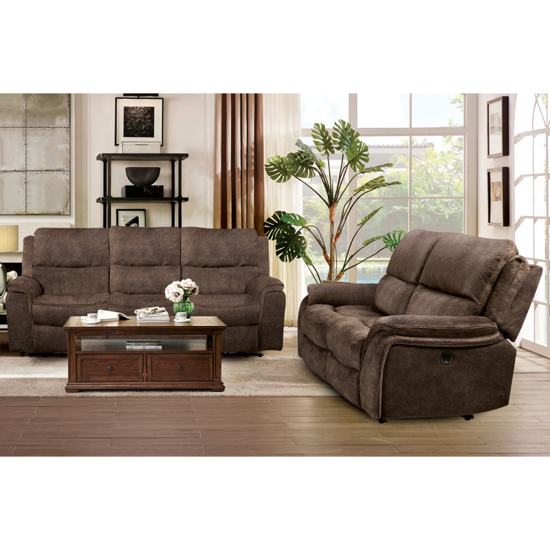 Ensemble de canapé inclinable manuel Virtyt, Polyester beige, 2 pièces