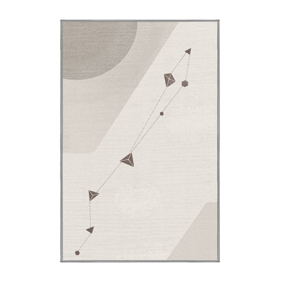 Tapis gris moelleux doux et moelleux à motif géométrique Howell