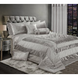 Astello Luxury Metallic Geometric Foil Pattern Bedspread
