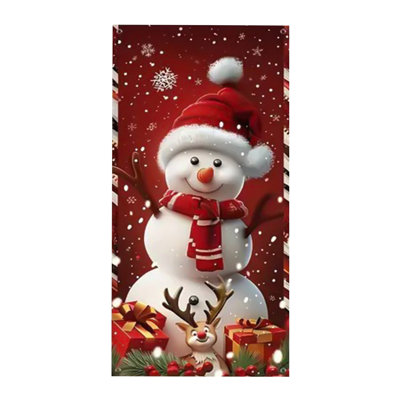 Kbndieu 35 X 71 Inches Christmas Door Cover - Santa Claus Patterns Christmas Day Door Decoration - Festival Party Decoration
