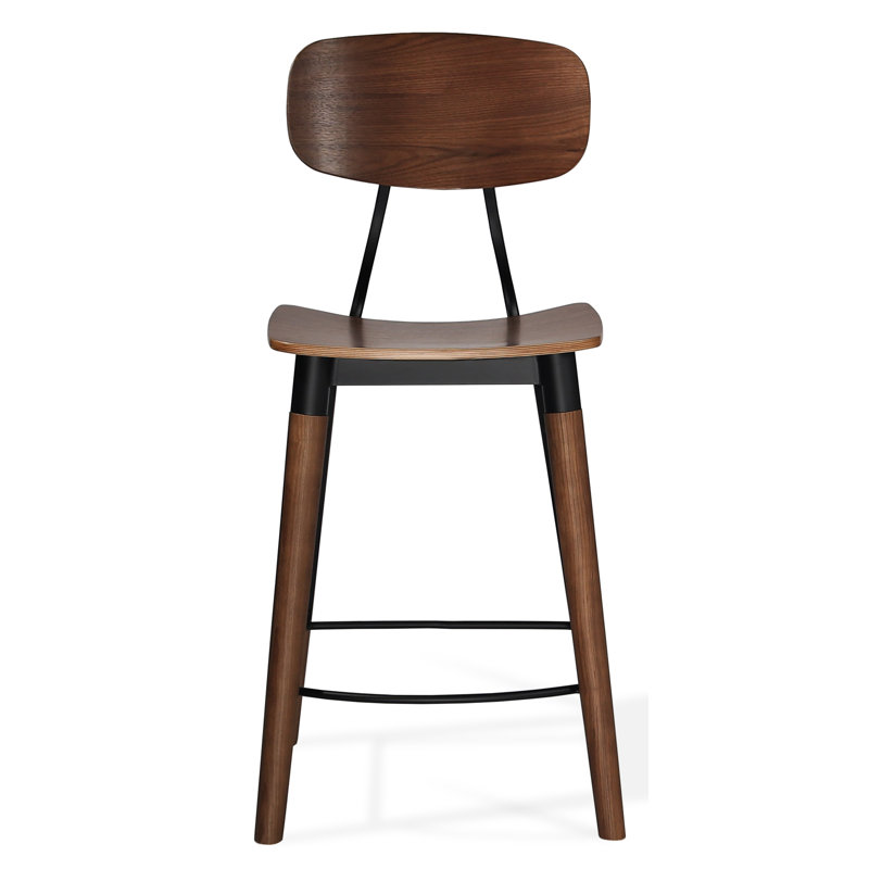 Esedra Bar & Counter Stool, Walnut, Counter Stool (26" Seat Height)