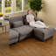 Canapé d'angle à compression, modulable 2 places en chenille, style moderne et compact pour la maison