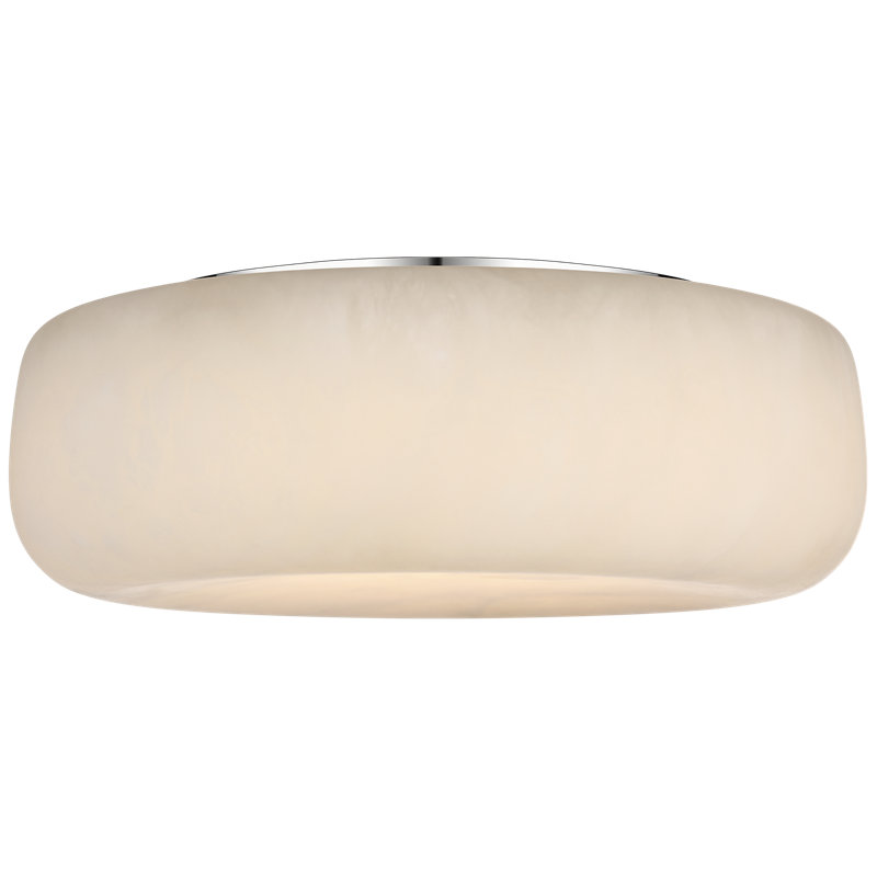 Kelly Wearstler Formosa 17" Flush Mount, Alabaster/Polished Nickel