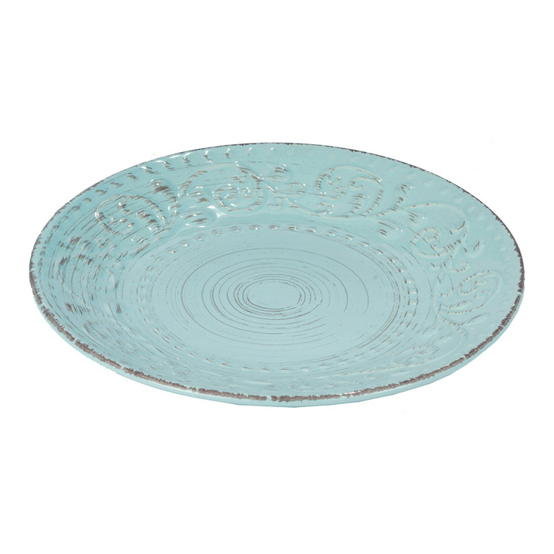 Assiette plate Irizarry, Turquoise antique