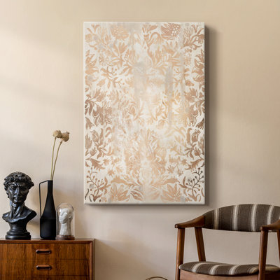 Walnut Damask I -Custom Wrapped Gallery Cavas