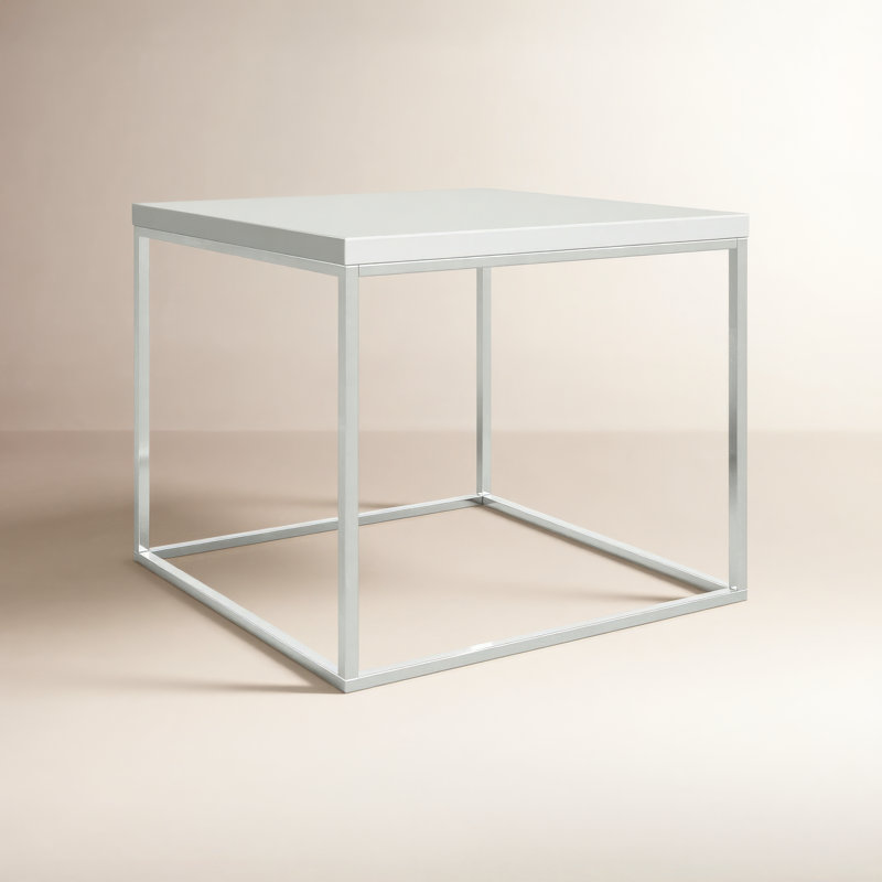 Valeta End Table, White Lacquer