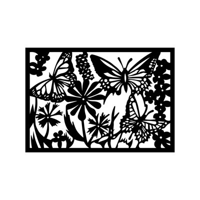 Élégant accessoire mural décoratif en métal, noir, 19,7 po x 27,6 po | Fabrication 100% métal, épaisseur: 0,08 pouce | Conception murale facile à installer, parfaite pour les décors modernes et les espaces de bureau
