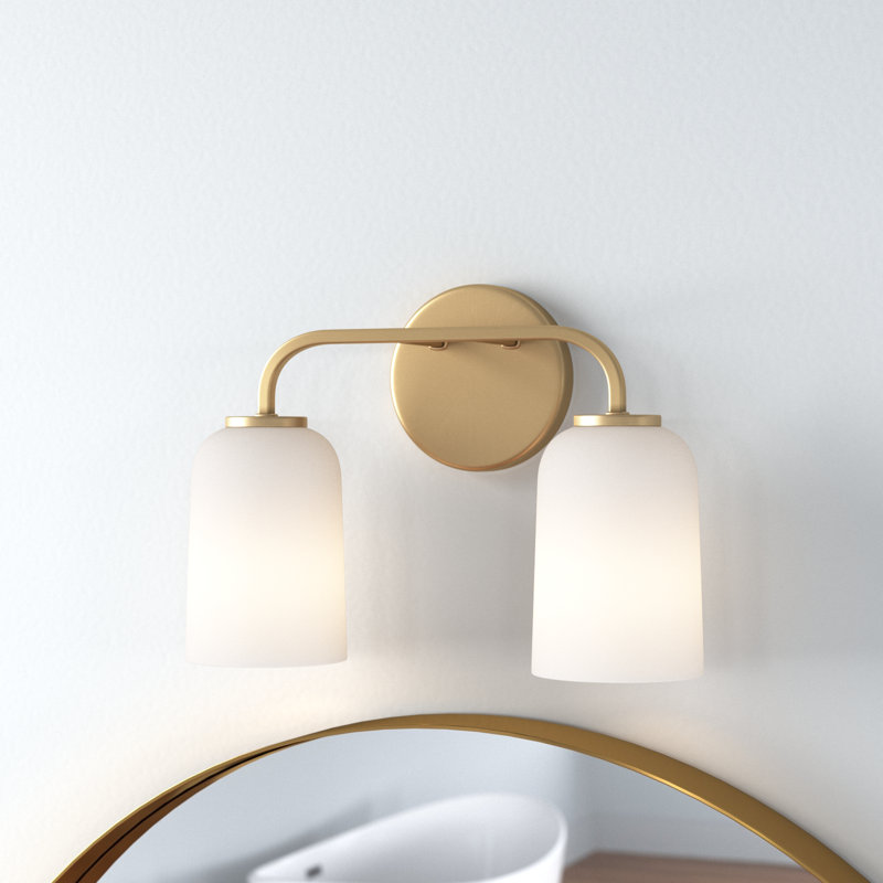 Éclairage pour meuble-lavabo à 2 lumières à intensité variable Aliceyn, Or