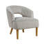 Chaise d'appoint en velours et pieds en bois massif-516374379