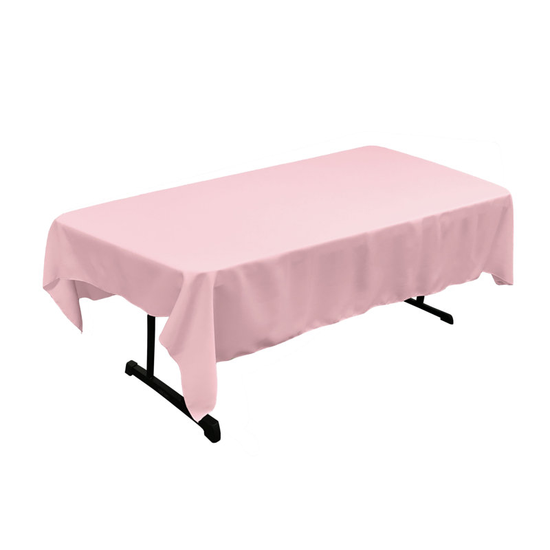 Nappe rectangulaire en polyester résistante aux taches Fisher, Rose clair, 84 po x 60 po