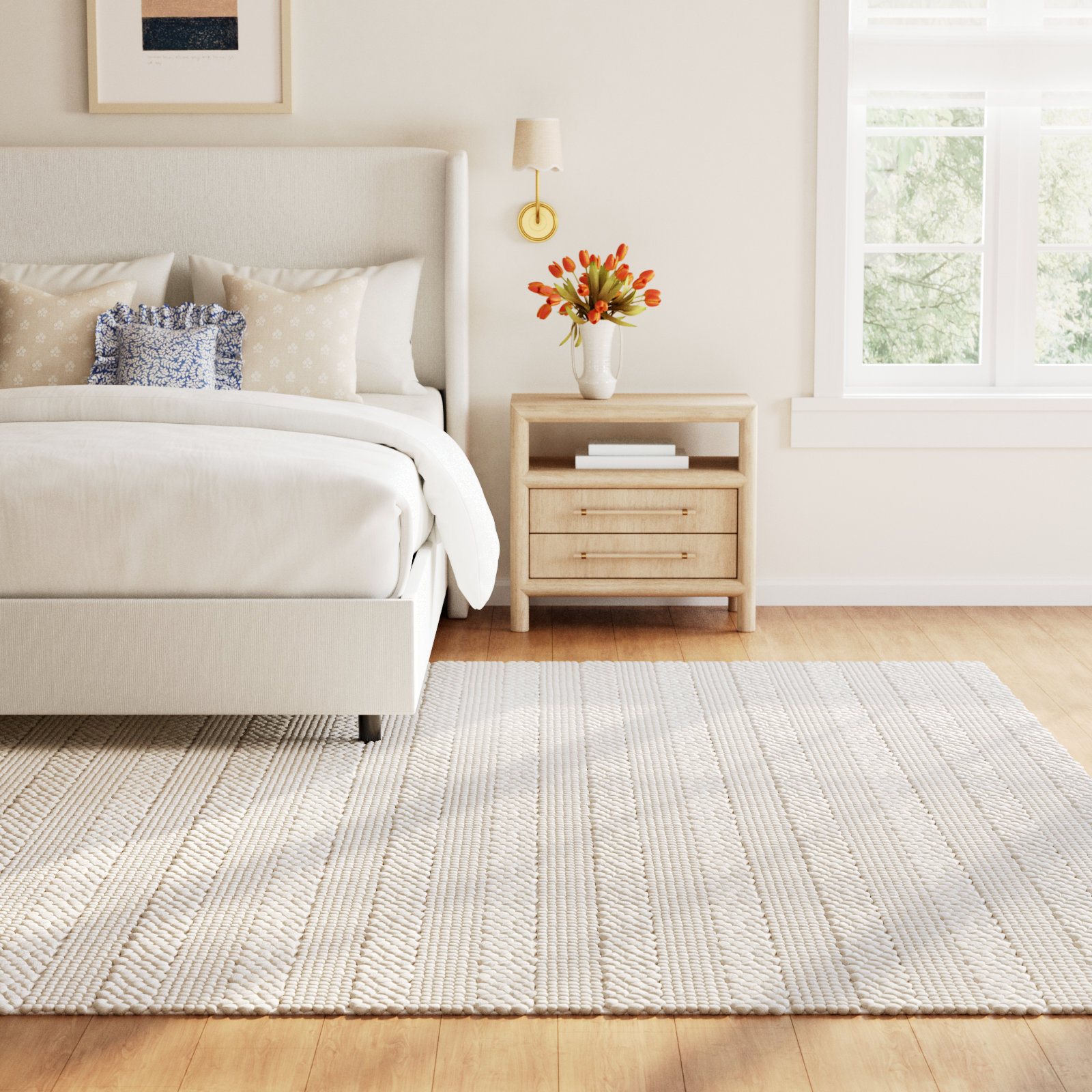 Stanwick Bleached Hand-Woven Jute Rug, Rectangle 10' x 14'
