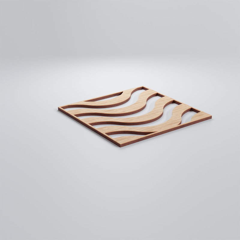Panneaux muraux décoratifs en bois Parker, Aulne, H 7,375 po x l 7,375 po x P 0,25 po