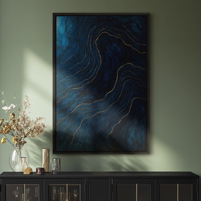 Framed Canvas Wall Art - Vintage Abstract Wall Prints for Bedroom - 16"x24"