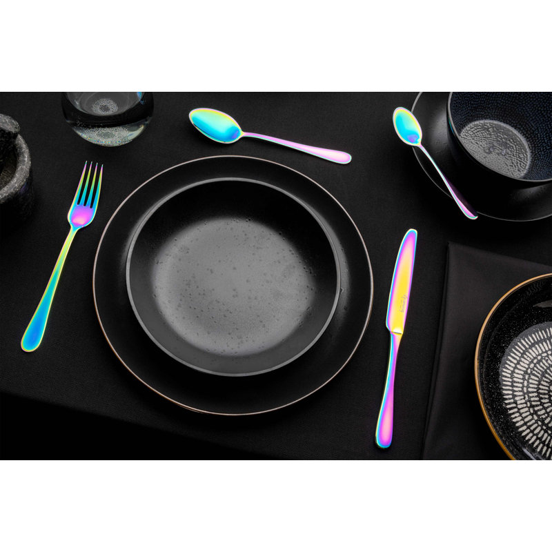 Grunwerg Cutlery 16 Piece Windsor Coloured, Rainbow, 18/10 Stainless Steel Cutlery Set, Service for 4