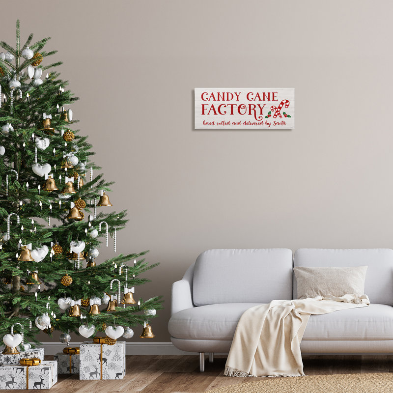Art mural sur toile «Candy Cane Factory» par Natalie Carpentieri, H 10 po x l 24 po