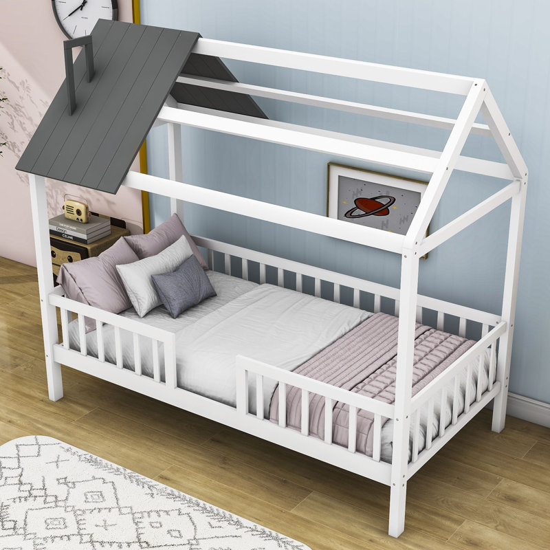 Lit de jour pour lit simple Calio, Blanc / gris