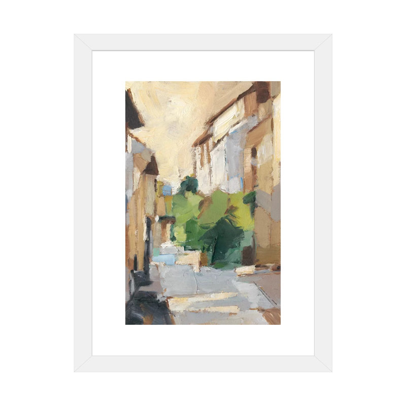 «Village Streets II» par Ethan Harper - reproduction d'art, H 32 po x l 24 po x P 1 po, Papier encadré blanc, Blanc