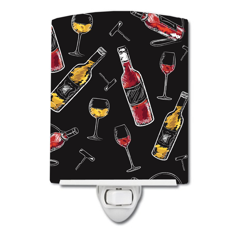 Éclairage de nuit en céramique de vin, Noir