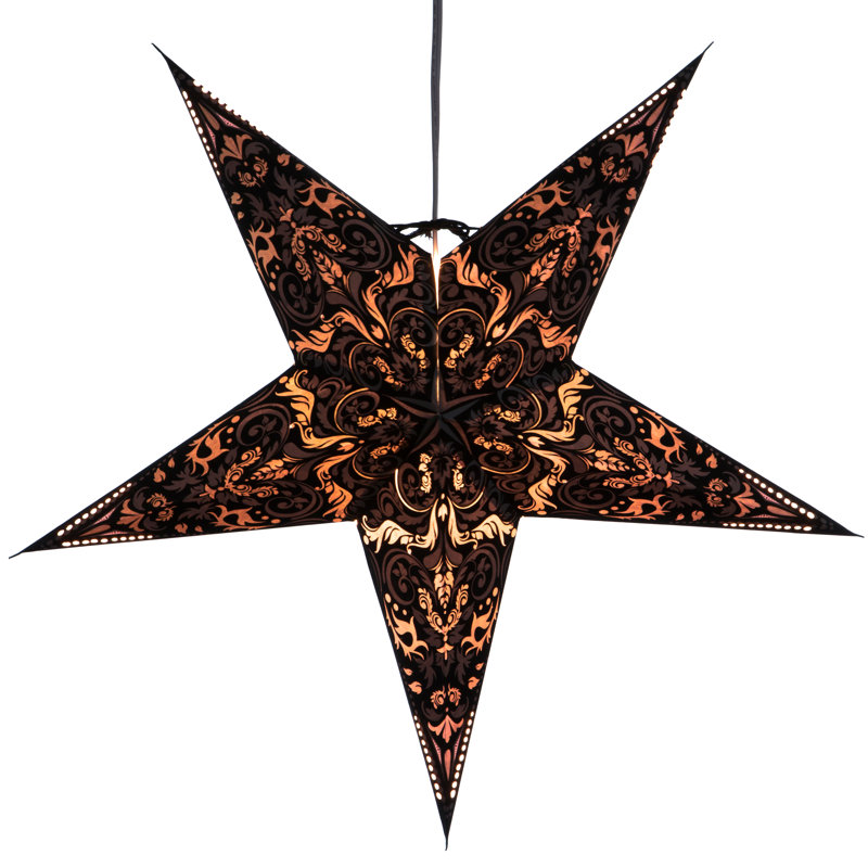 Étoile à papier fleur de lis light, Noir