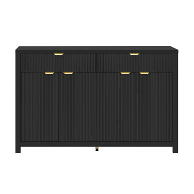 Sylvan Fluted 55.1" Sideboard, Buffet Table With Drawers And Doors