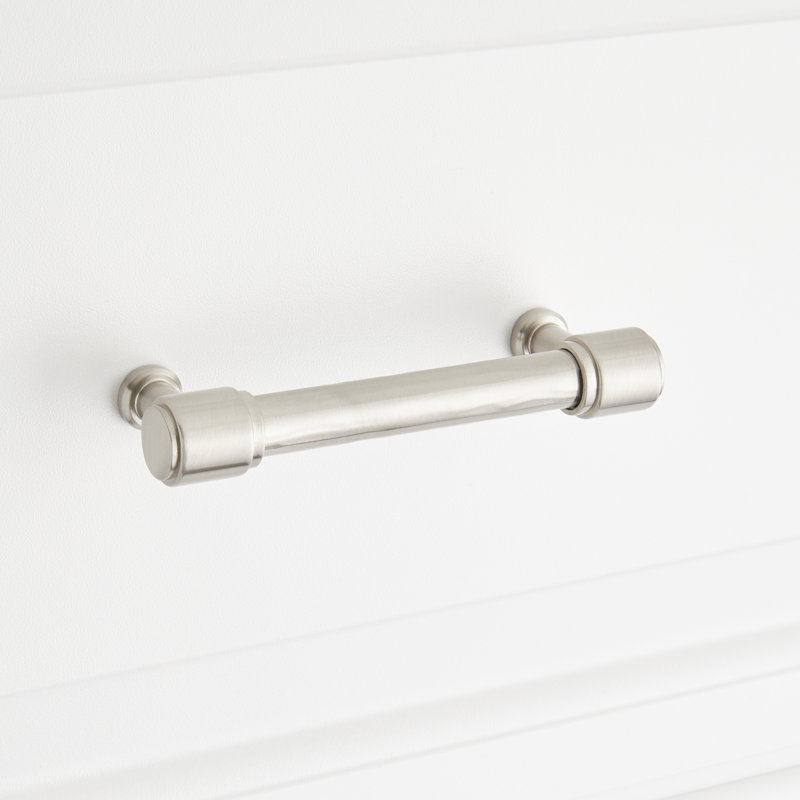 Poignée d'armoire texturée 3-3 / 4 po Lazzara, Nickel satiné